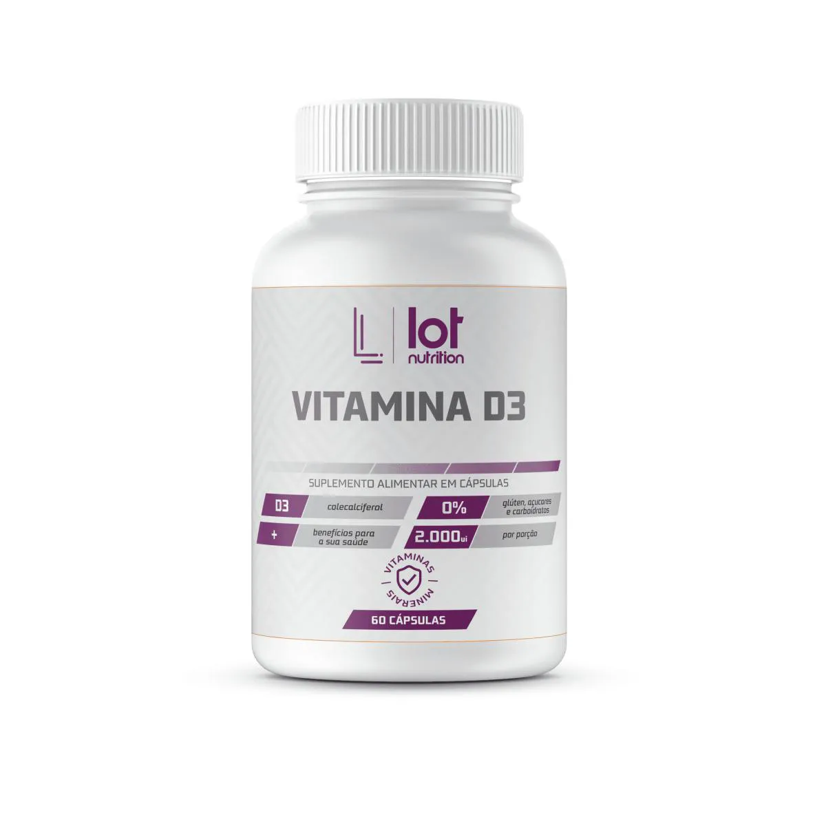 VITAMINA D3 2.000UI 60 CáPSULAS LOT NUTRITION