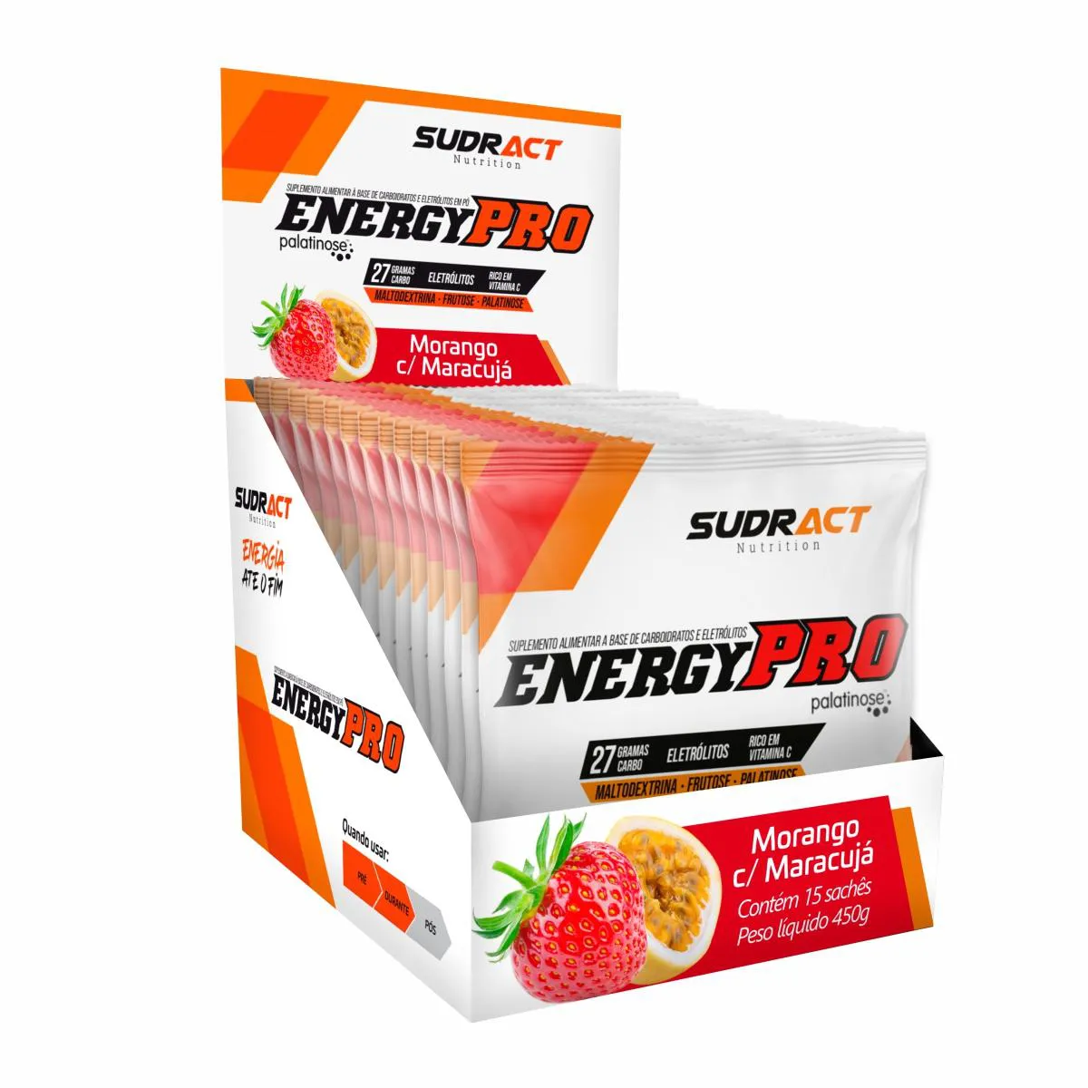 ENERGY PRO DISPLAY 15 SACHES DE 30G CADA - MORANGO/MARACUJÁ