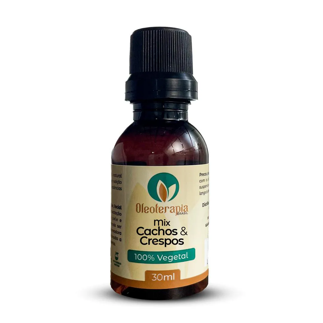 MIX CACHOS E CRESPOS 100% NATURAL - UMECTAçãO E CUIDADOS CAPILARES 30ml