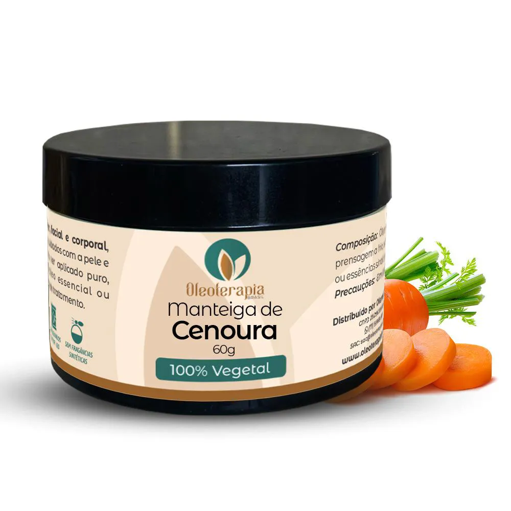 MANTEIGA DE CENOURA - PURA E 100% NATURAL USO CAPILAR E CORPORAL-60G