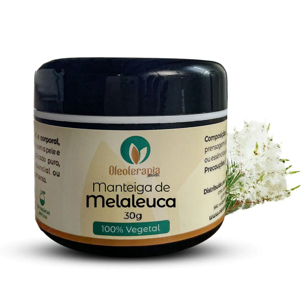 MANTEIGA DE MELALEUCA (TEA TREE) PURA E 100% NATURAL USO CAPILAR E CORPORAL-30G