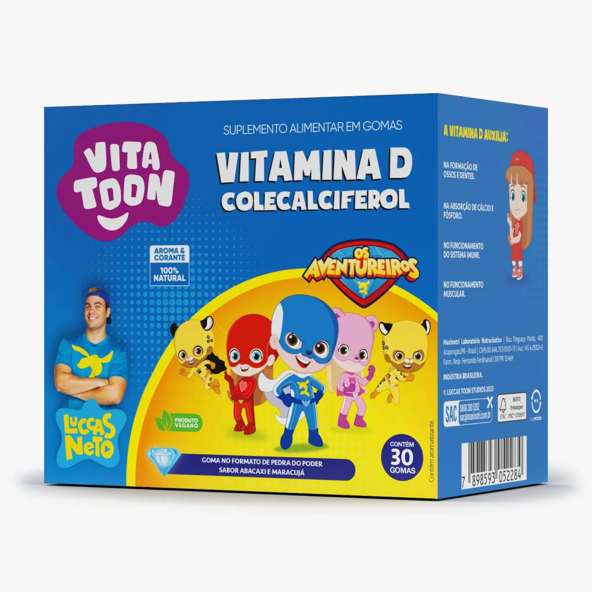 VITATOON VITAMINA D-30 GOMAS -MARACUJA E ABACAXI-MAXINUTRI