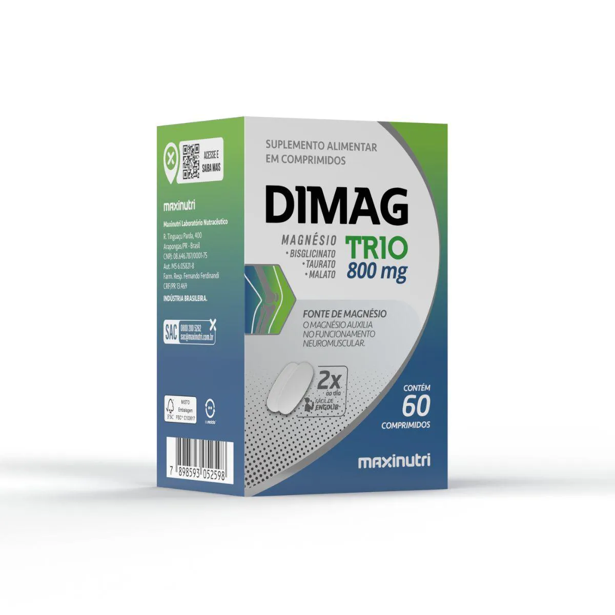 DIMAG TRIO 800MG 60CPR MAXINUTRI 1011789 | Drogasil