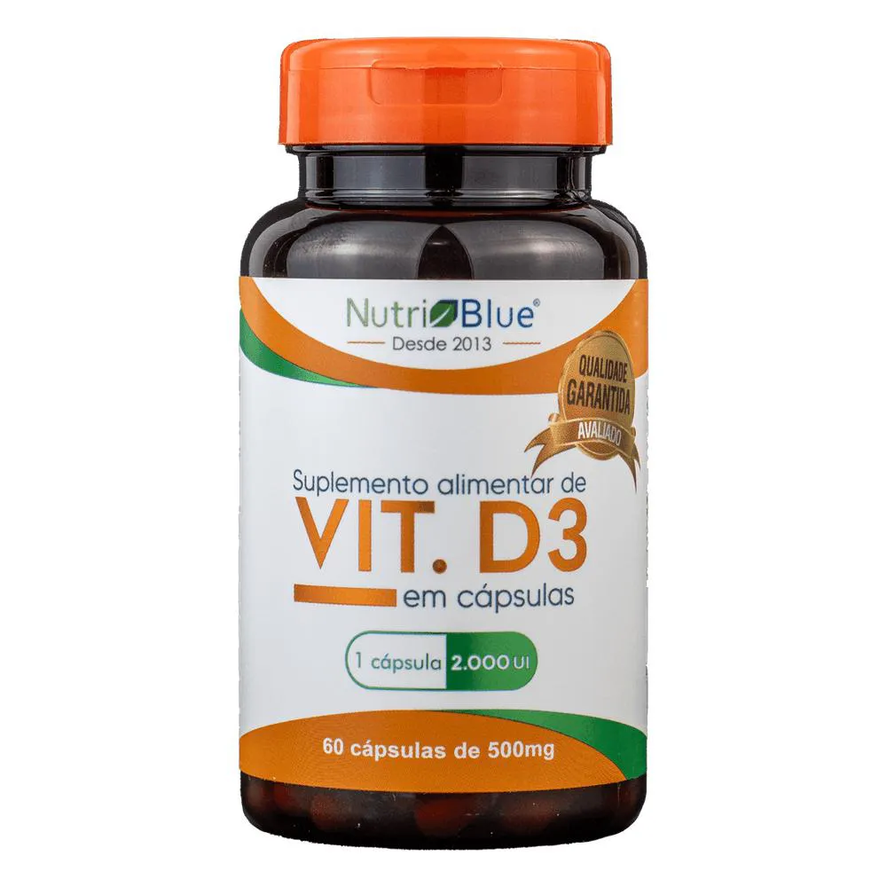 1 FRASCO - VITAMINA D3 EM CáPSULAS NUTRIBLUE (2.000UI POR CáPSULA)