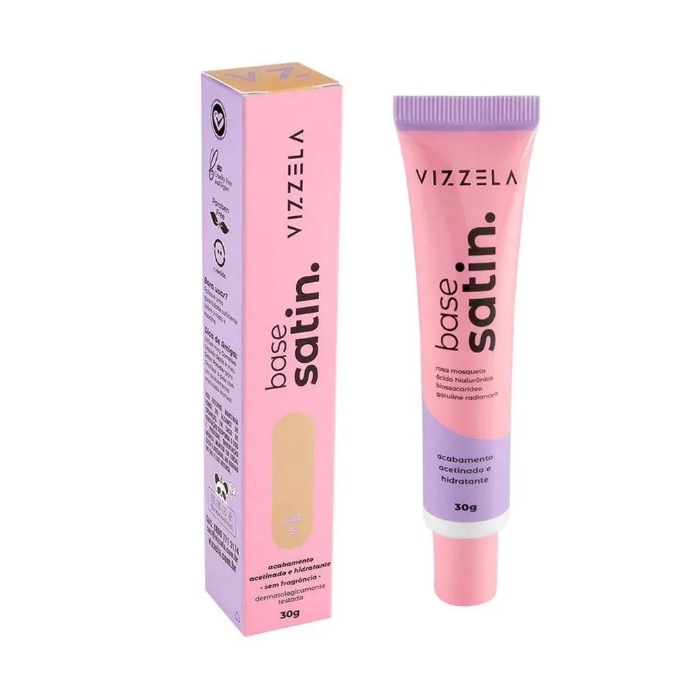 BASE FACIAL LíQUIDA VIZZELA SATIN COR 05 30GR