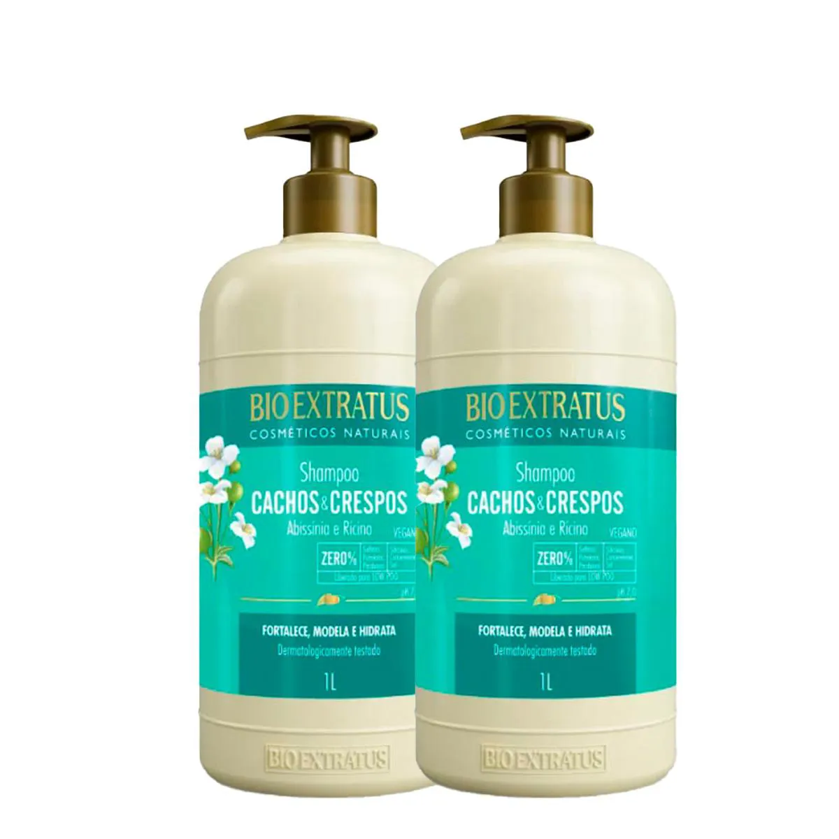 Kit Bio Extratus Cachos & Crespos Abissínia E Rícino - Shampoo 1L (2 Unidades)