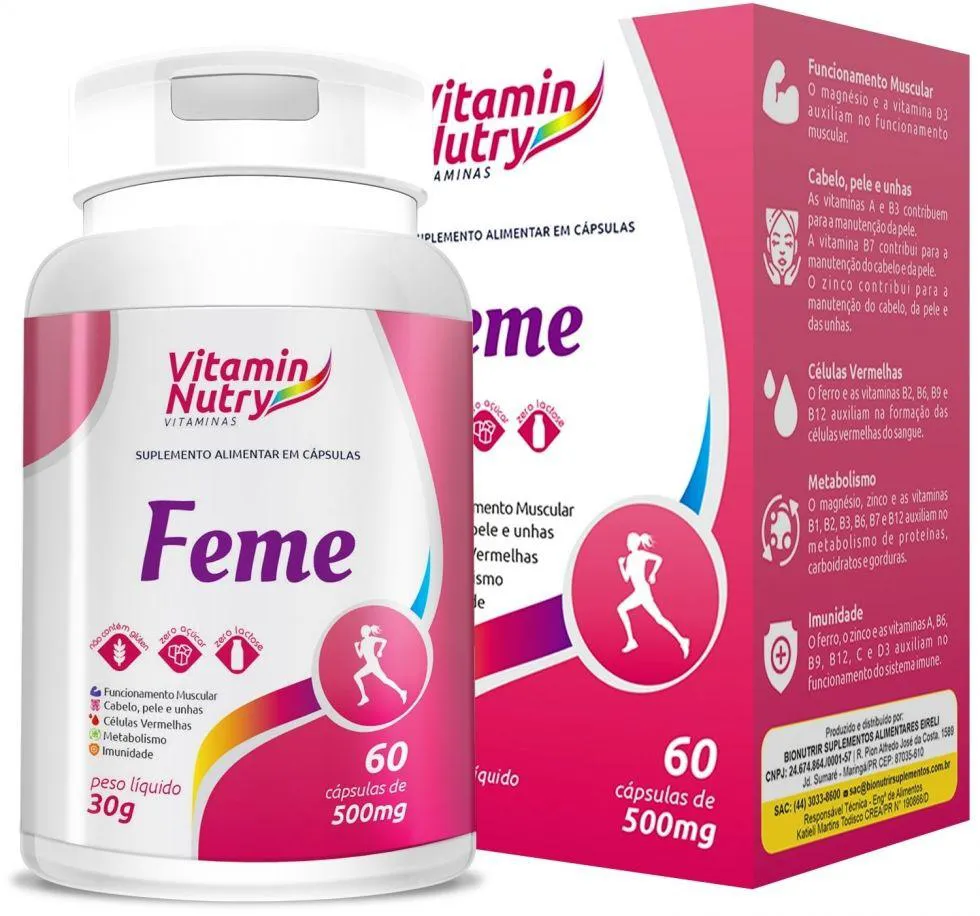 FEME MULTIVITAMíNICO 500MG (60 CAPS) - PADRãO: ÚNICO
