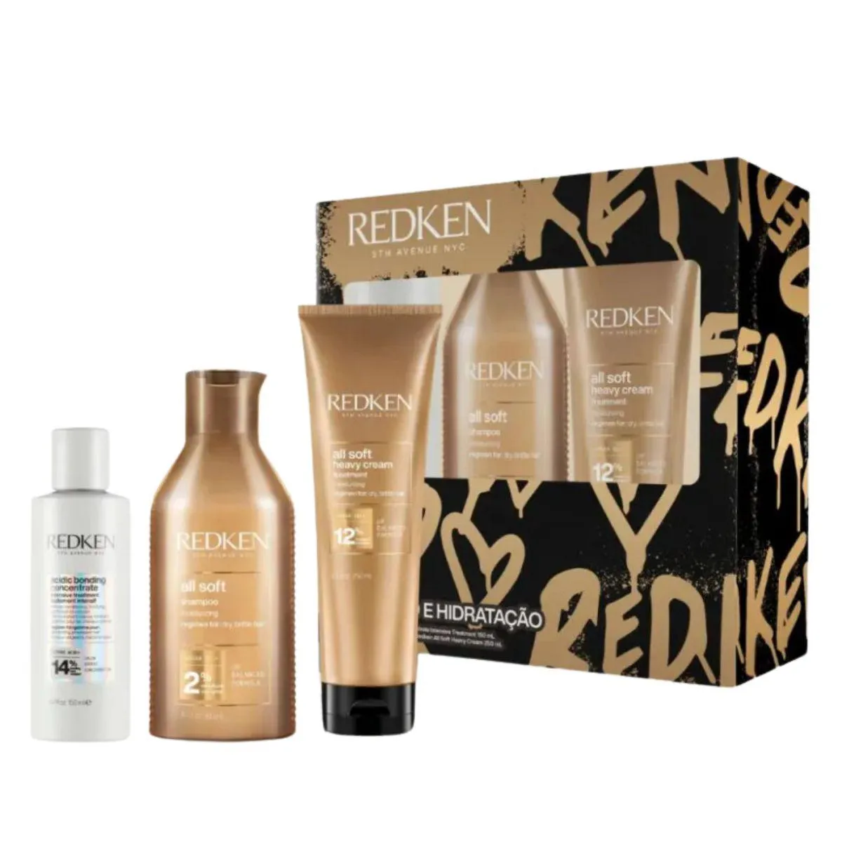 KIT REDKEN ALL SOFT ACIDIC BONDING CONCENTRATE - 3 PRODUTOS