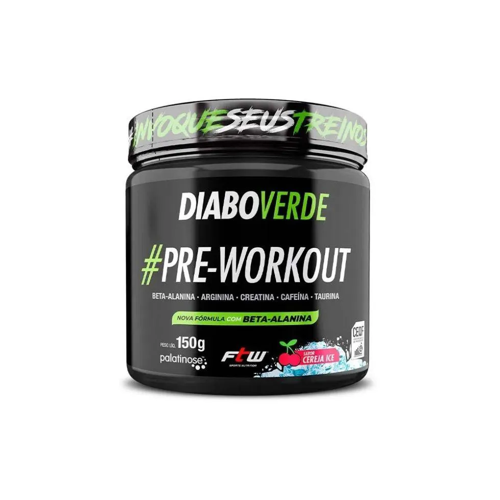 DIABO VERDE PRE-WORKOUT (150G) - SABOR: CEREJA ICE