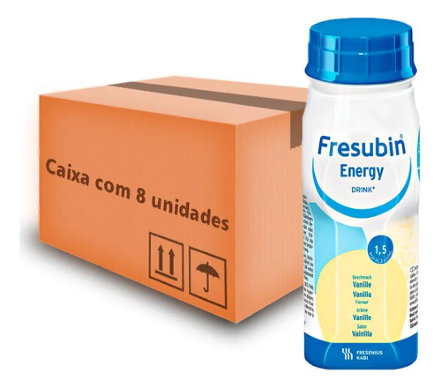 FRESUBIN ENERGY DRINK 200ML - BAUNILHA - KIT COM 8