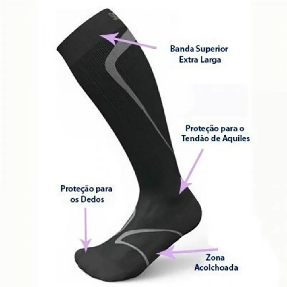 MEIA ESPORTIVA PERFORMANCE SIGVARIS 3/4 20-30 MMHG PRETO M1