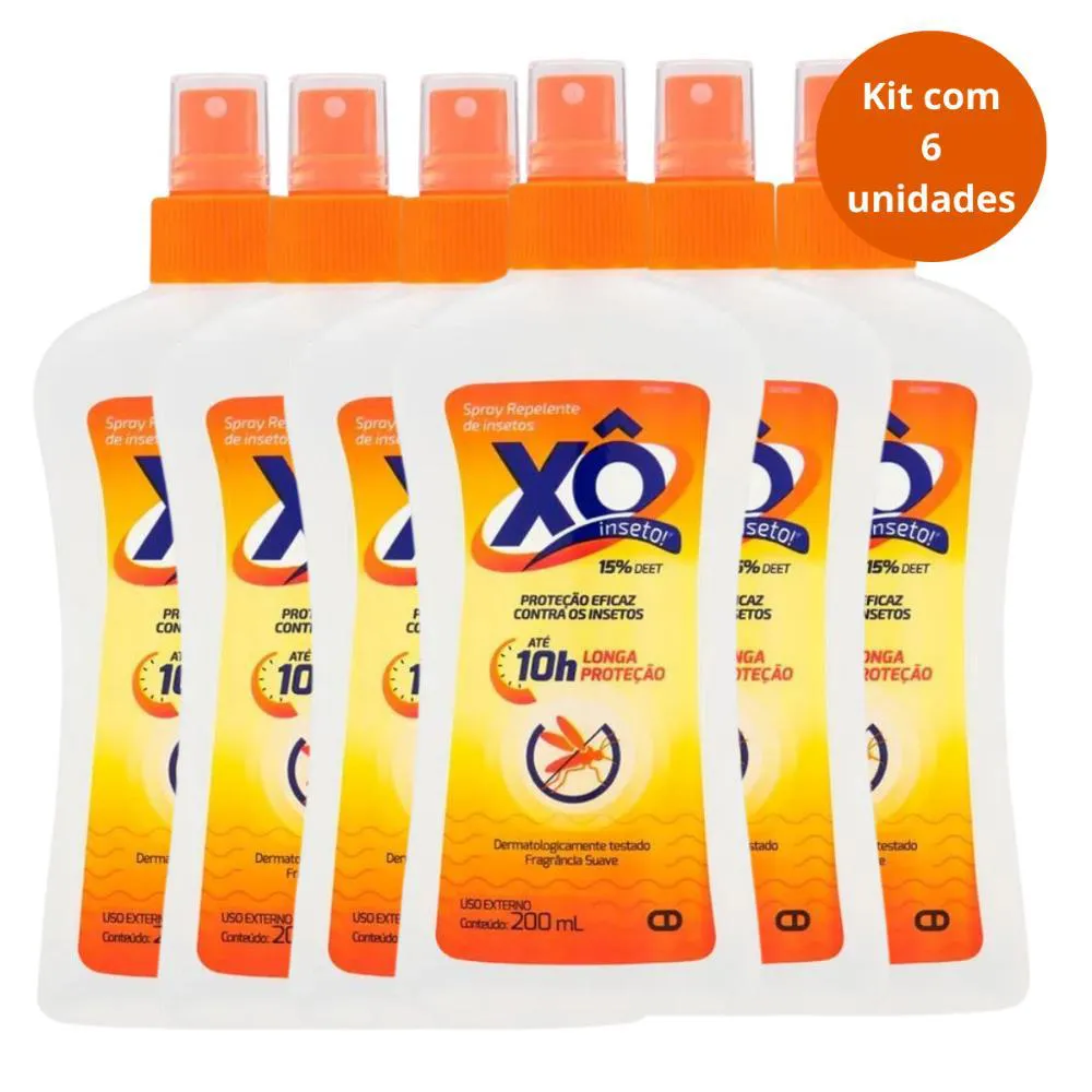 KIT SPRAY REPELENTE DE INSETOS CIMED Xô INSETO COM 6 200ML