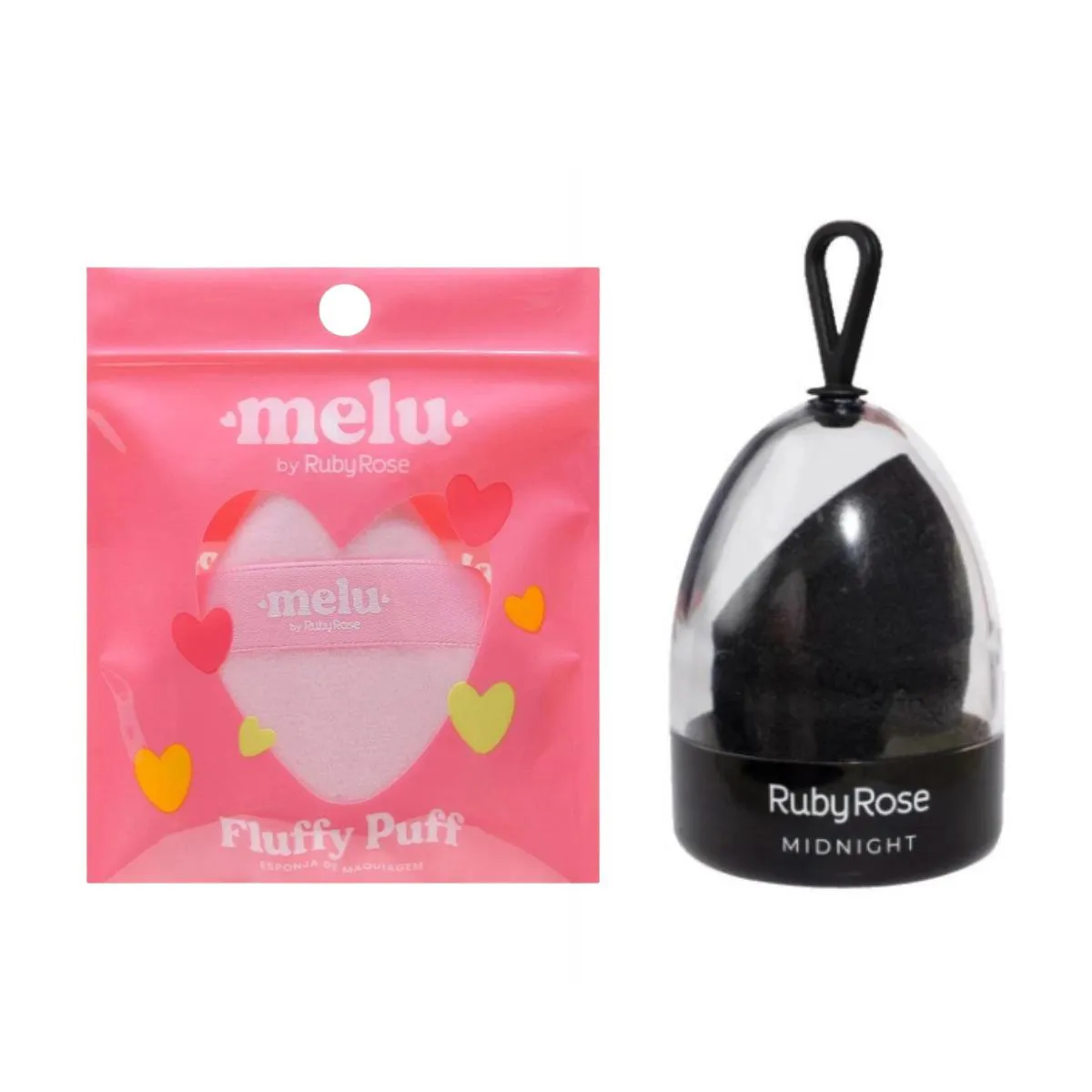 KIT RUBY ROSE ESPONJA DE MAQUIAGEM FLUFFY PUFF+ESPONJA MIDNIG