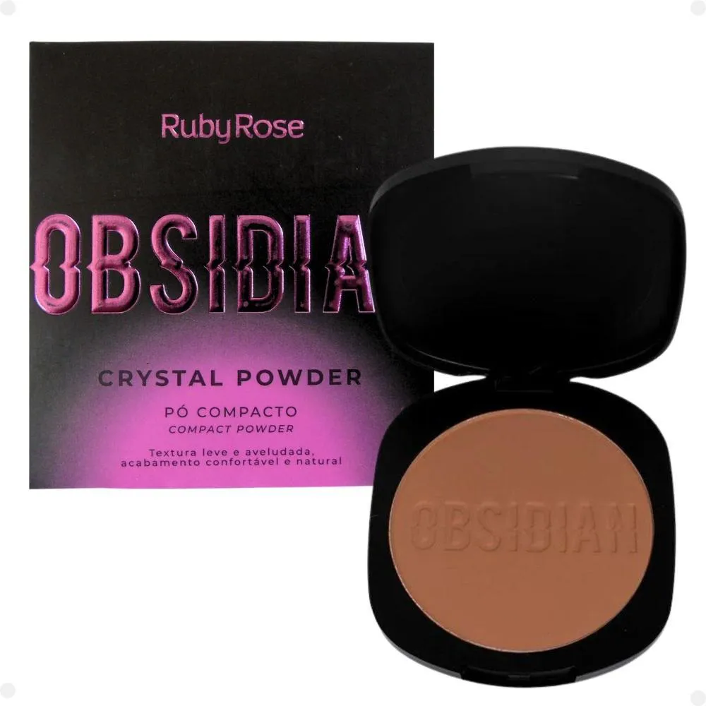 Pó COMPACTO RUBY ROSE OBSIDIAN CRYSTAL POWDER PC18 9,6G