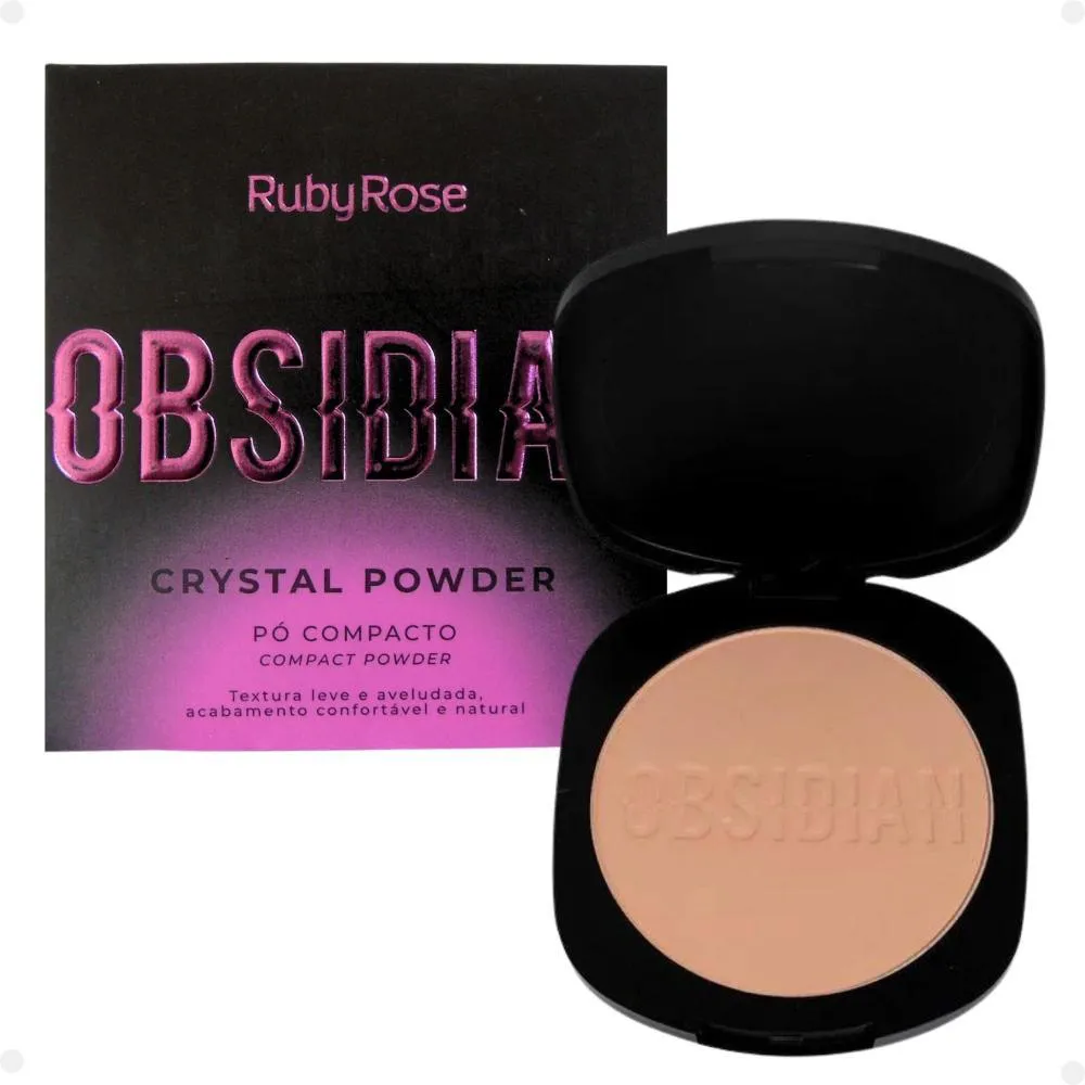 Pó COMPACTO RUBY ROSE OBSIDIAN CRYSTAL POWDER PC04 9,6G