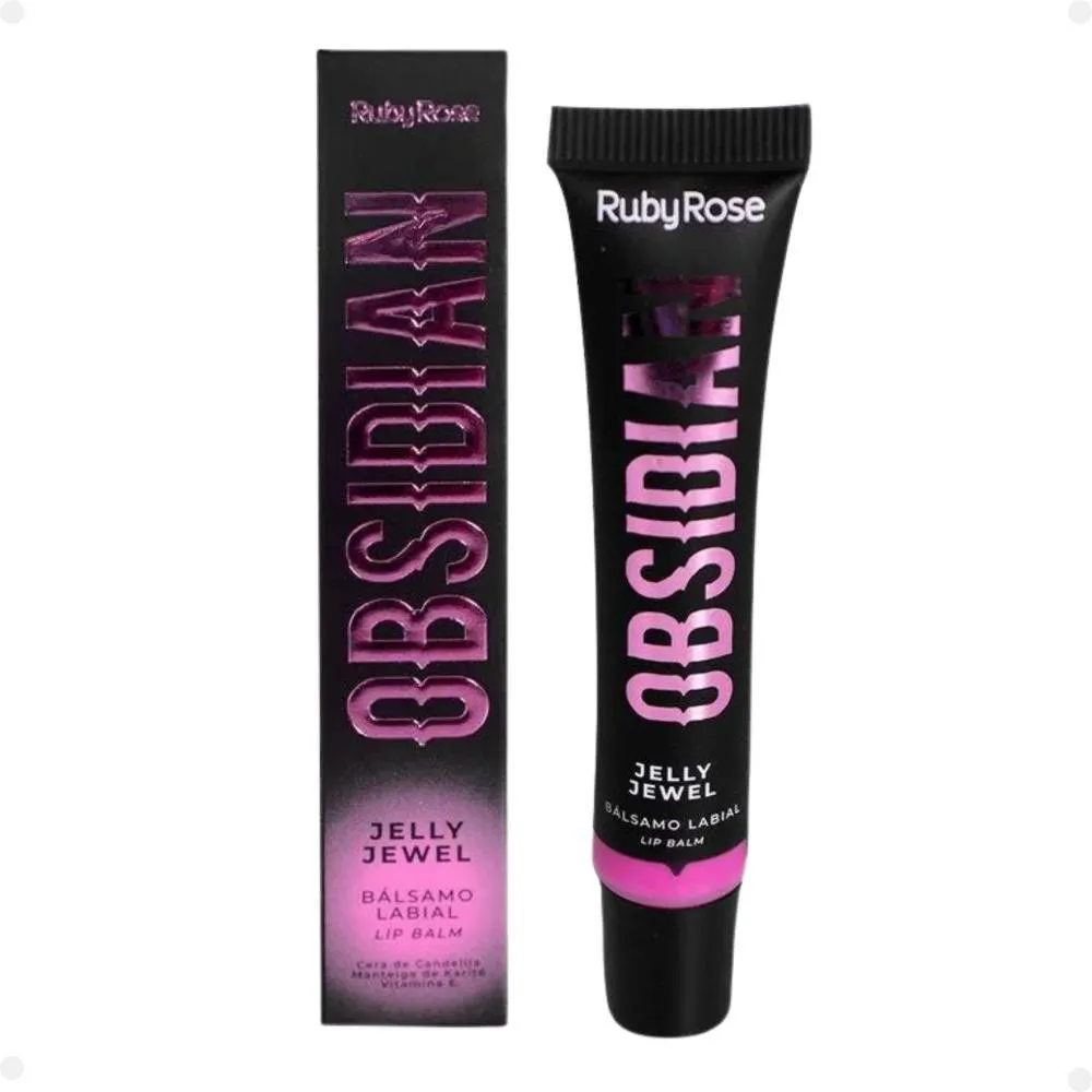 LIP BALM RUBY ROSE OBSIDIAN JELLY JEWEL RHODONITE 10ML