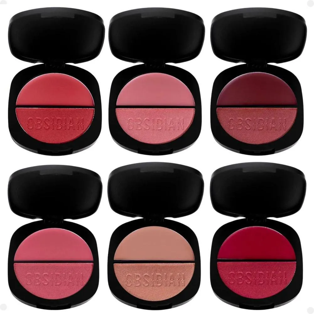 KIT BLUSH DUO RUBY ROSE OBSIDIAN GEMINI COM 6 7,9G