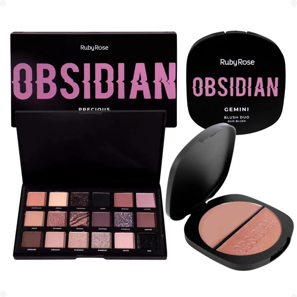 PALETA DE SOMBRAS + BLUSH DUO OG05 RUBY ROSE OBSIDIAN