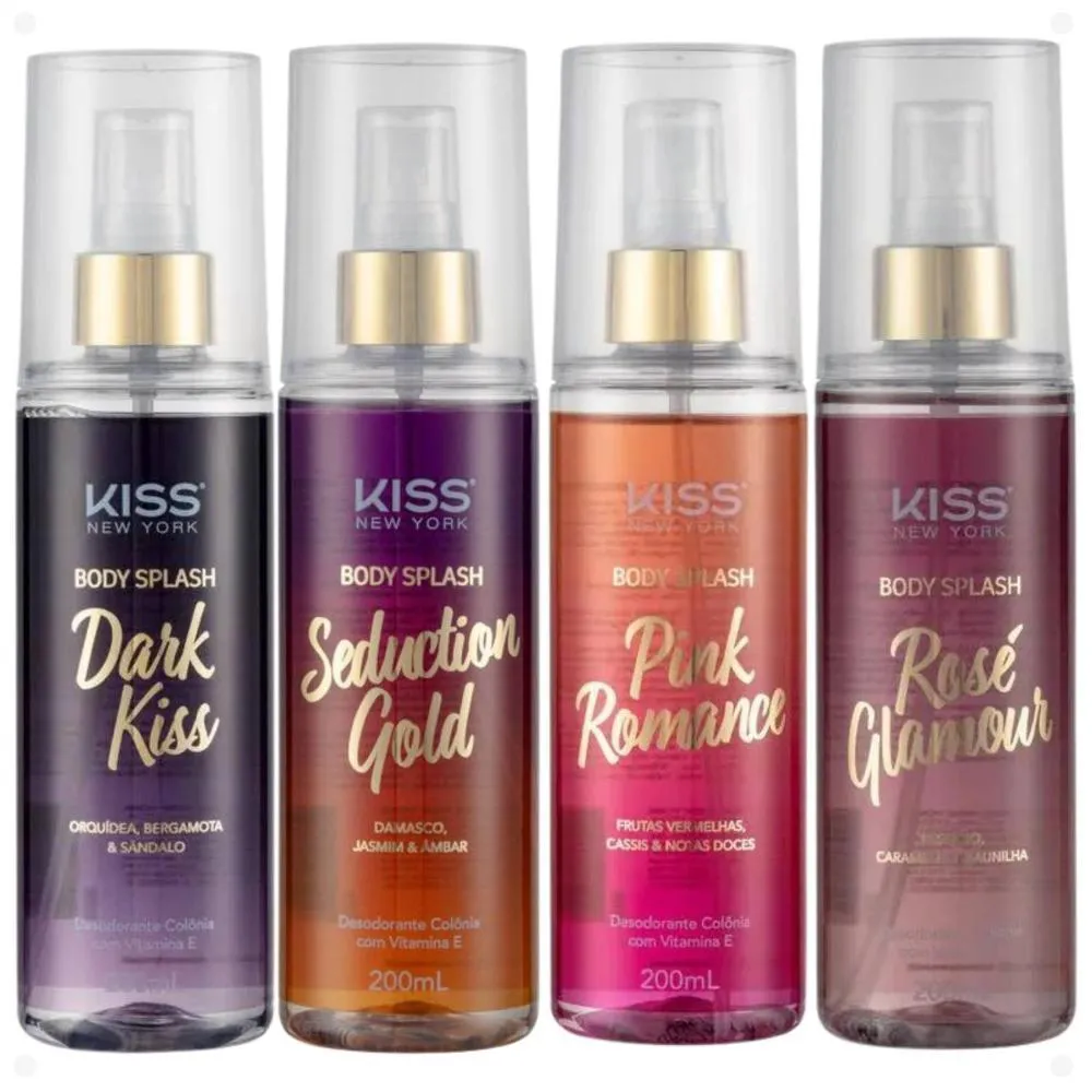 KIT BODY SPLASH KISS NEW YORK COM 4 200ML