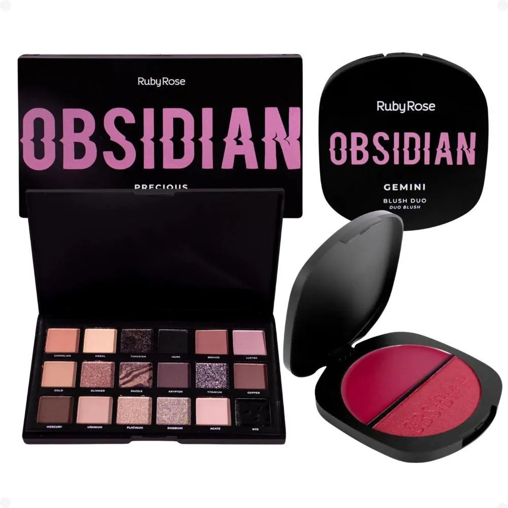 PALETA DE SOMBRAS + BLUSH DUO OG06 RUBY ROSE OBSIDIAN