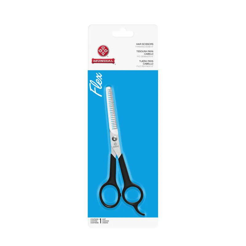 TESOURA MUNDIAL CABELO DESBASTE FLEX 753-6