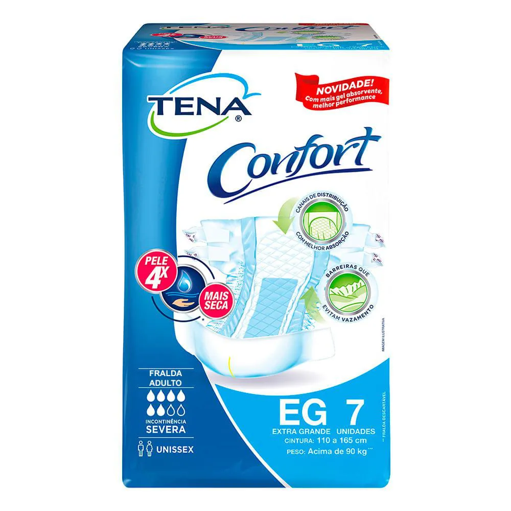 FRALDA ADULTO TENA CONFORT REG EG 7 UNIDADES