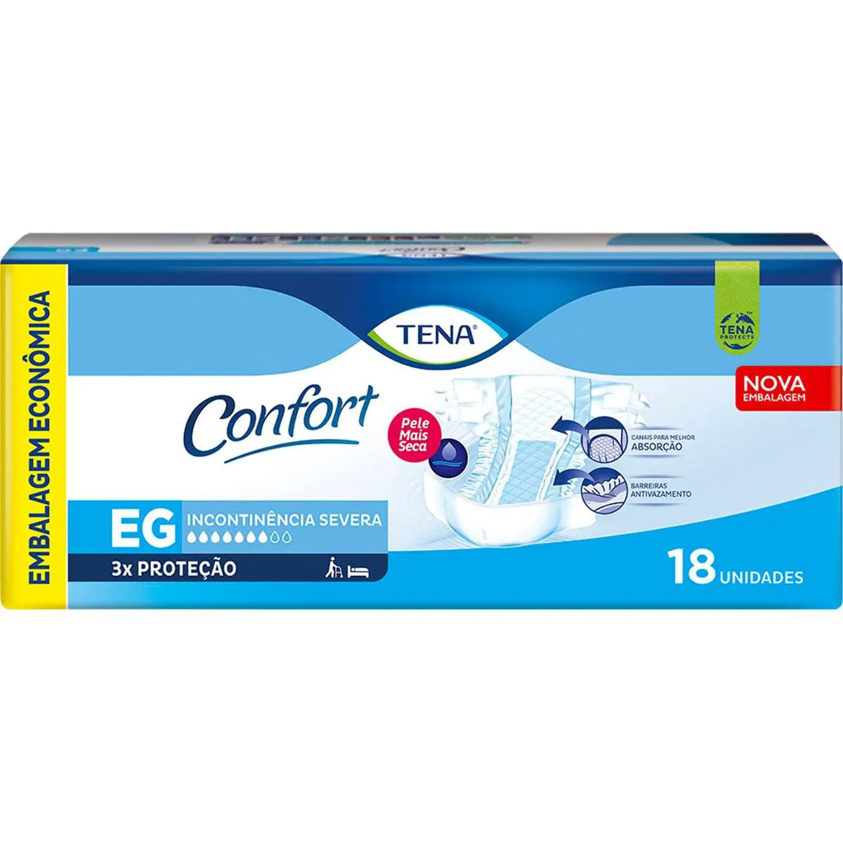 FRALDA ADULTO TENA CONFORT MEGA EG 18 UNIDADES