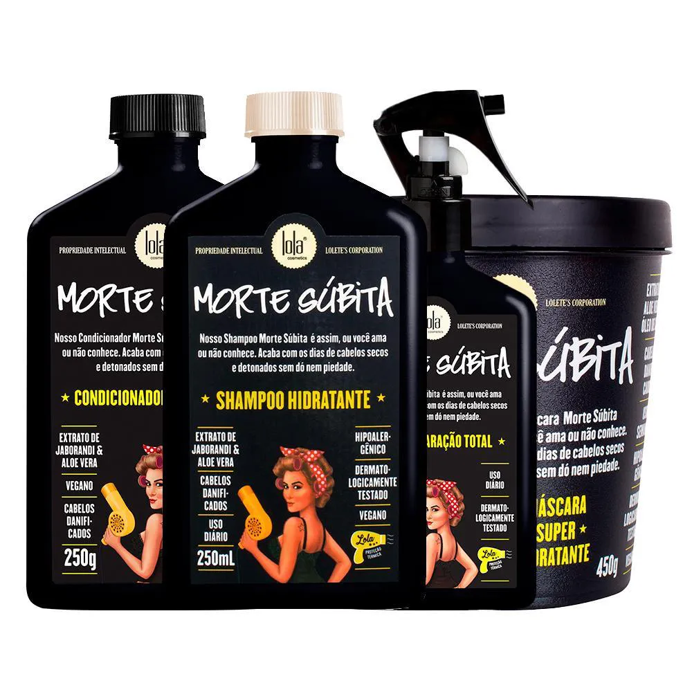 KIT LOLA COSMéTICS HIDRATAçãO MORTE SúBITA - 4 PRODUTOS