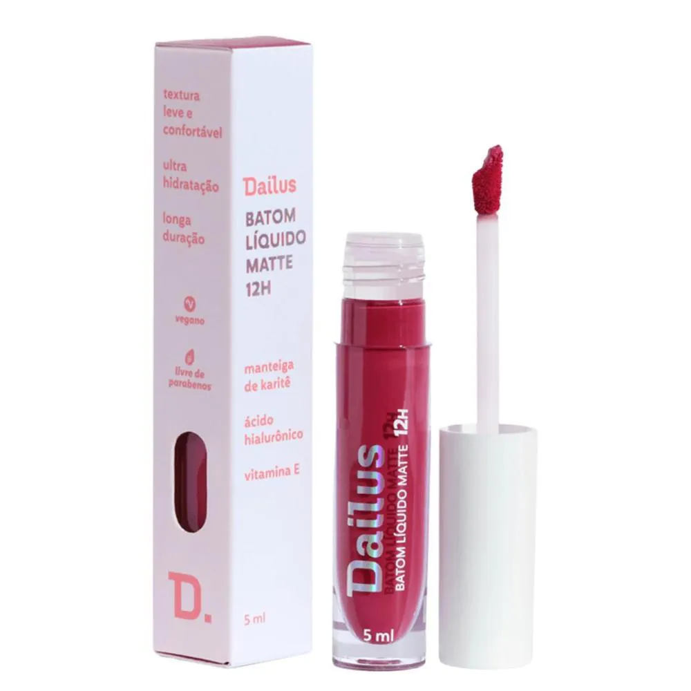 BATOM LíQUIDO MATTE DAILUS 12H FúCSIA 5ML