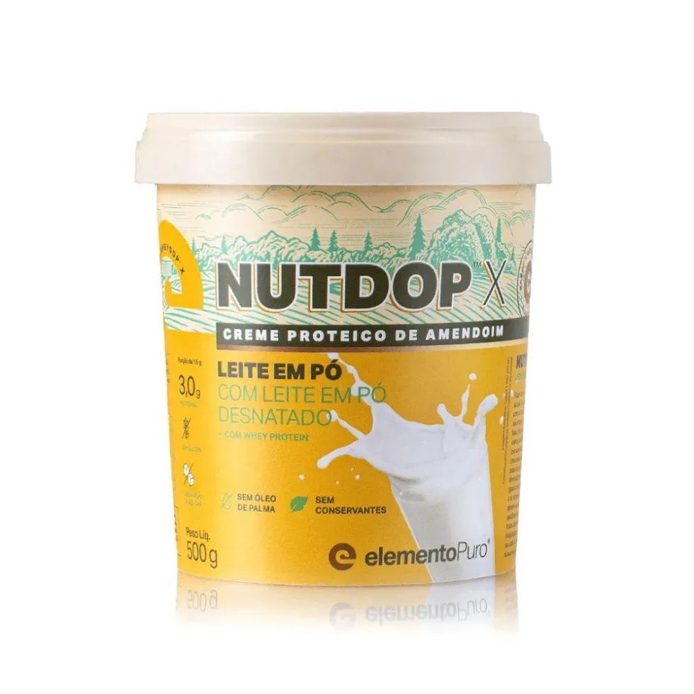 NUTDOP CREME DE AMENDOIM (500G) - SABOR: LEITE EM Pó