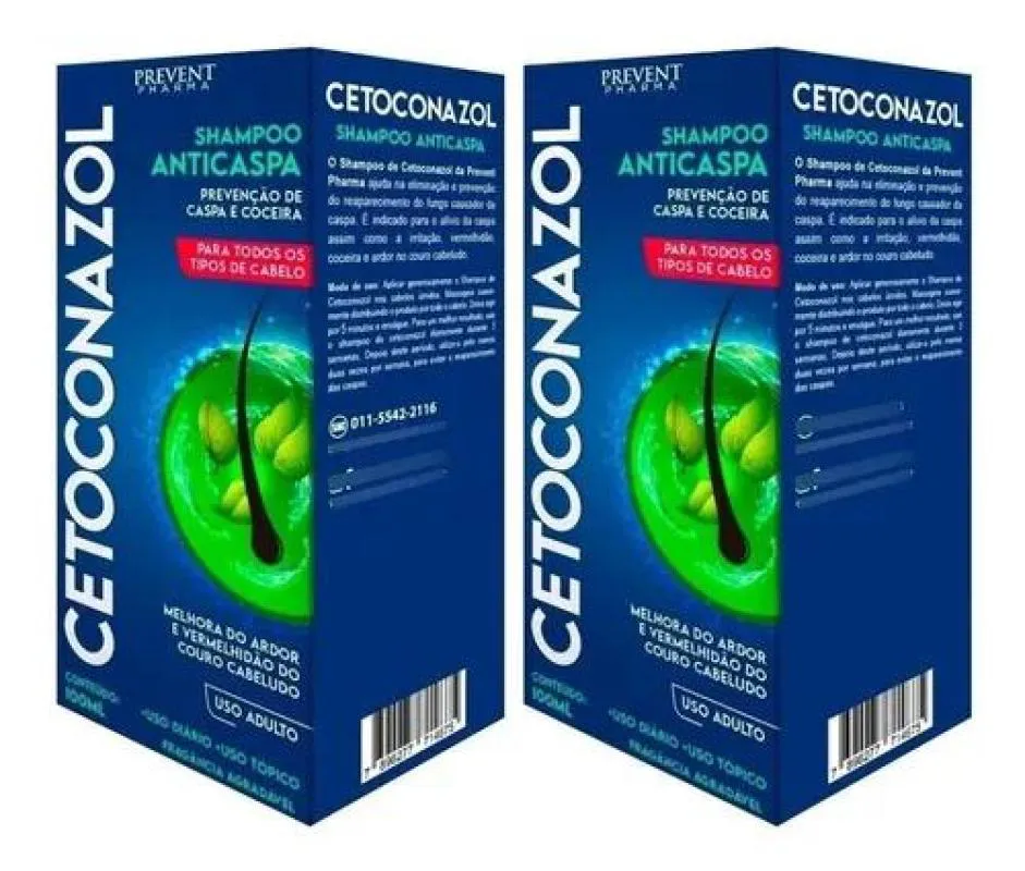 KIT COM 2 CETOCONAZOL SHAMPOO 100 ML PREVENT PHARMA