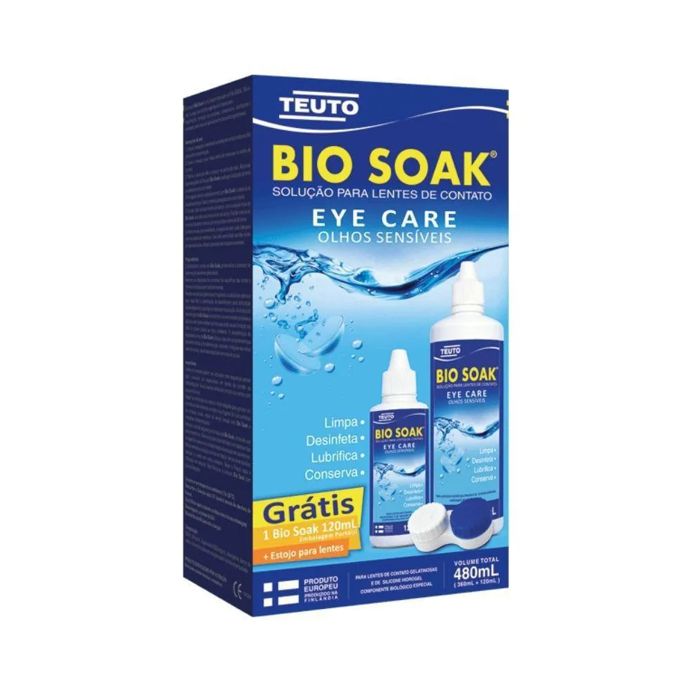 KIT BIO SOAK PARA LENTES 480ML COM 1 ESTOJO