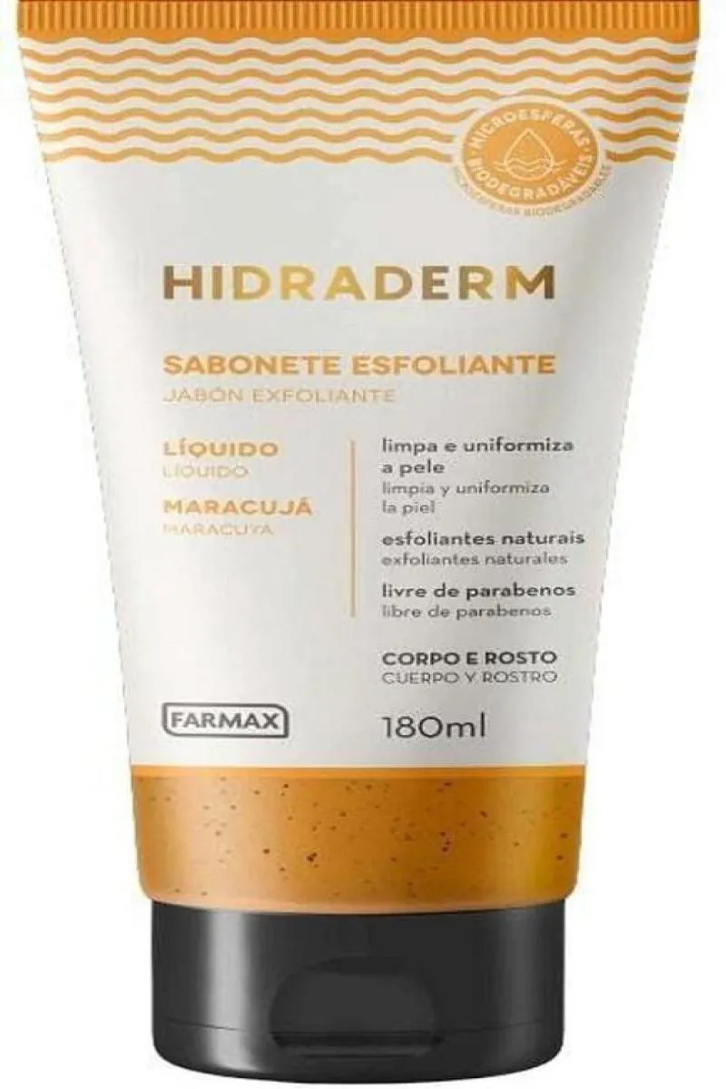 SABONETE LIQUIDO ESFOLIANTE MARACUJA HIDRADERM 180ML FARMAX