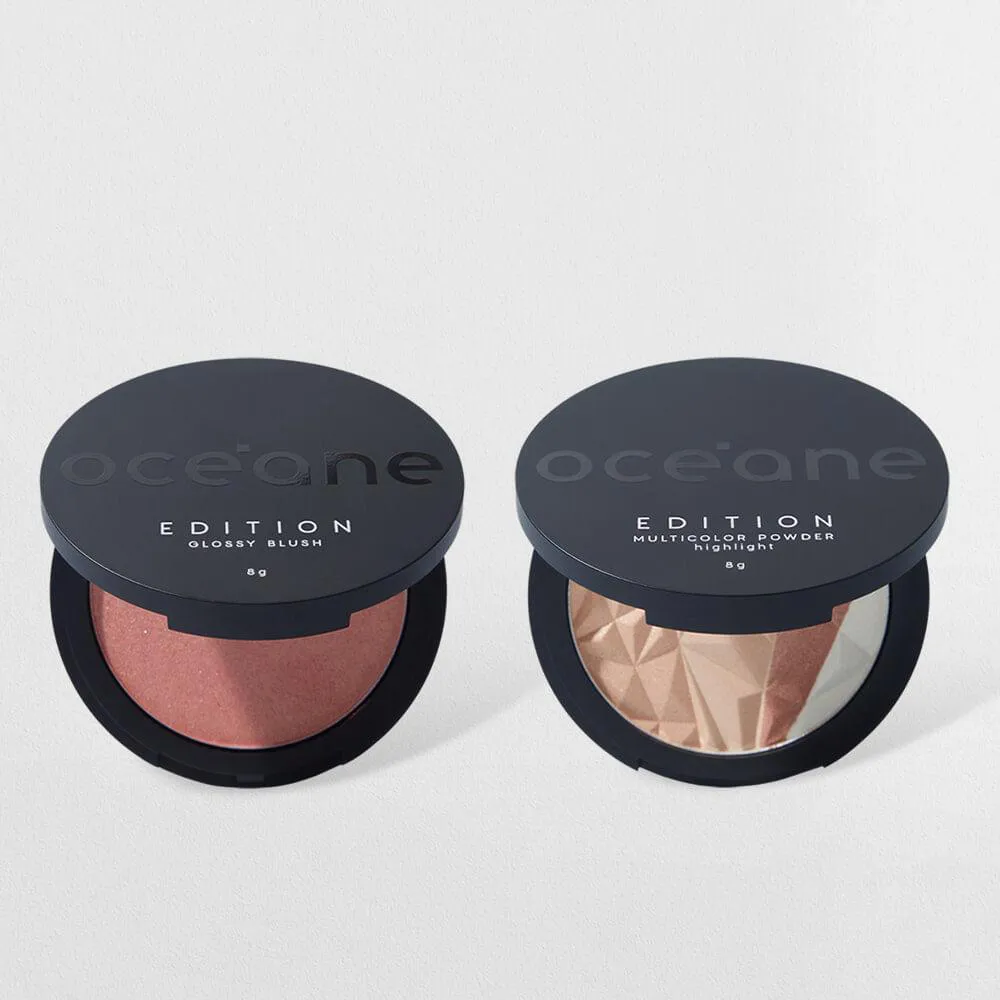 KIT BLUSH CINTILANTE ROSE PINK + ILUMINADOR MULTICOLOR OCéANE EDITION (2 PRODUTOS)