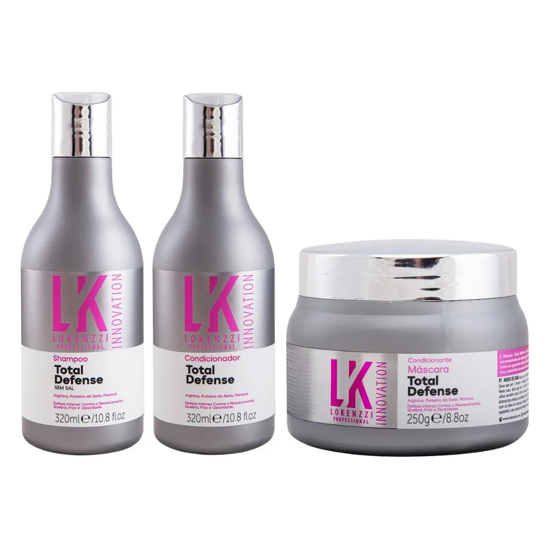 KIT LOKENZZI TOTAL DEFENSE SHAMPOOO CONDICIONADOR MASCARA