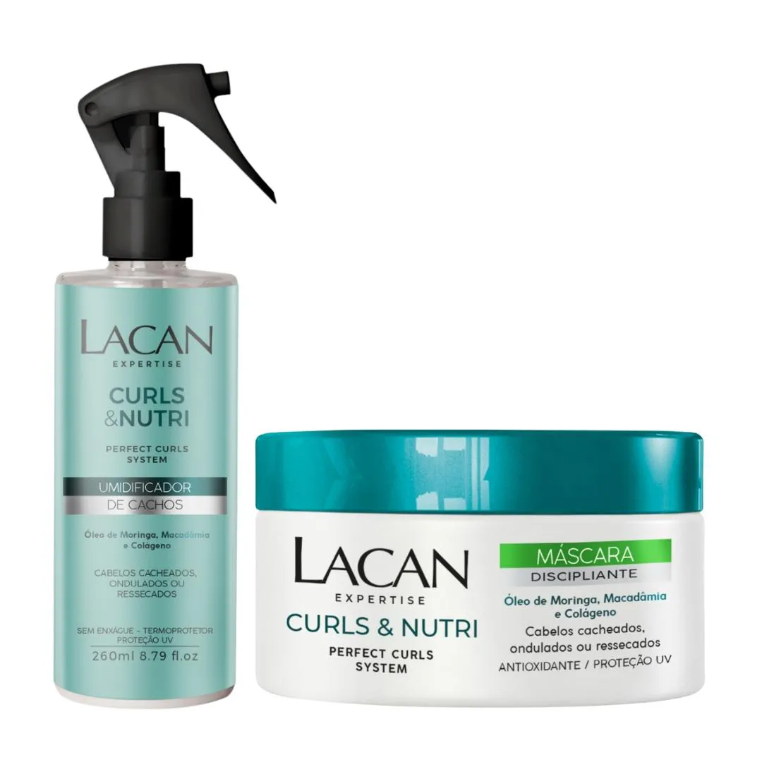 KIT LACAN CURLS E NUTRI SPRAY UMIDIFICADOR + MASCARA 300G