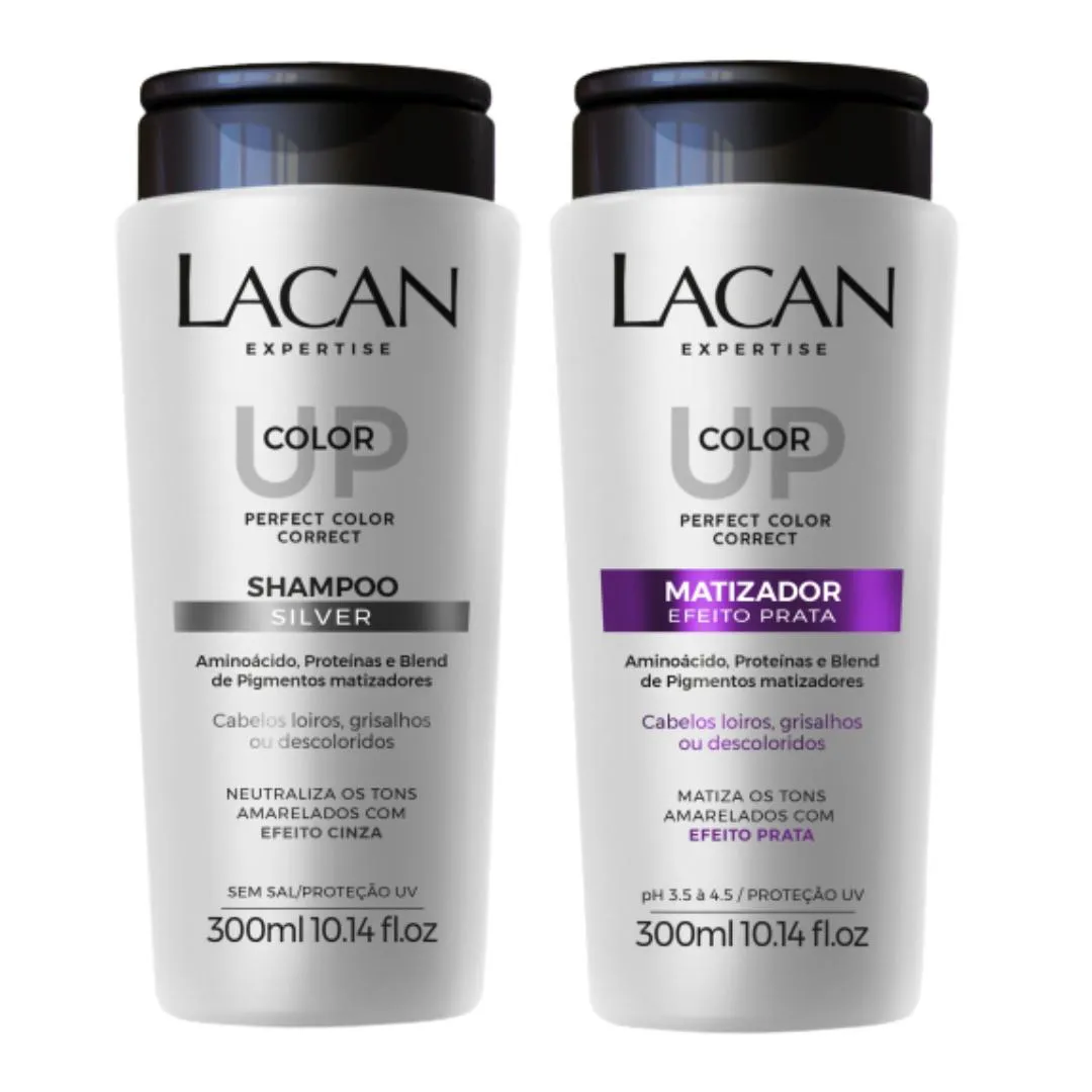 KIT LACAN COLOR UP SHAMPOO SILVER + MATIZADOR EFEITO PRATA