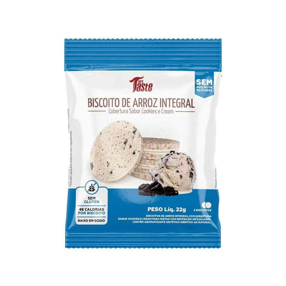 BISCOITO DE ARROZ (22G) - SABOR: COOKIES E CREAM