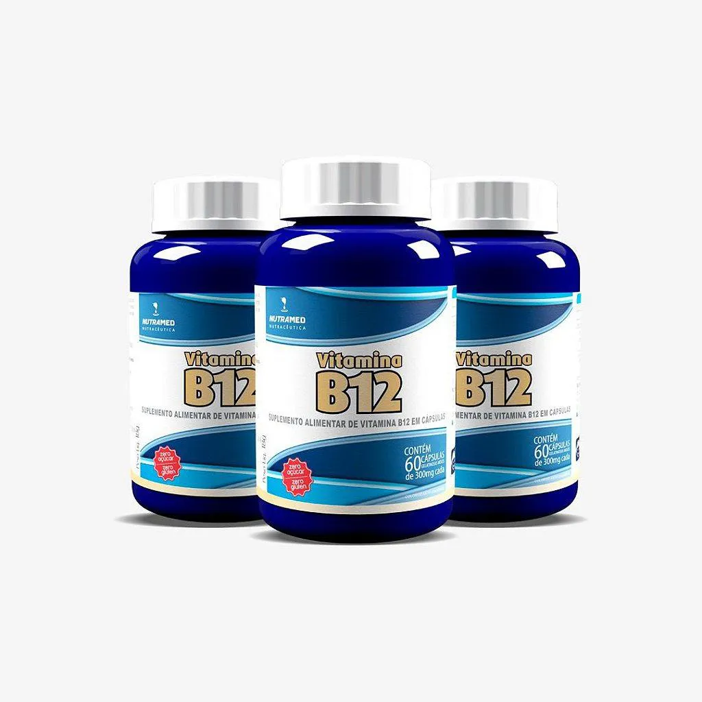 VITAMINA B12 - 60 CáPSULAS - KIT 3 UNIDADES