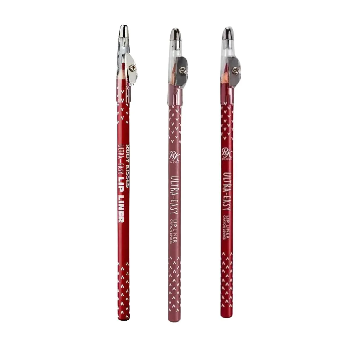 KIT LáPIS DE BOCA RUBY KISSES LINER RED+PALE NUDE+MARSALA