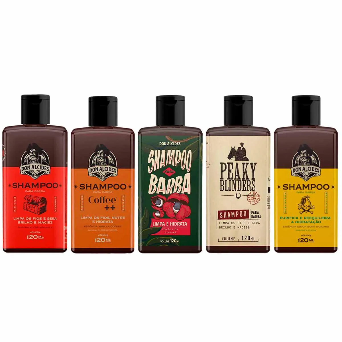 SHAMPOO BARBA NEGRA COFFEE GUARANá PEAKY LEMON DON ALCIDES