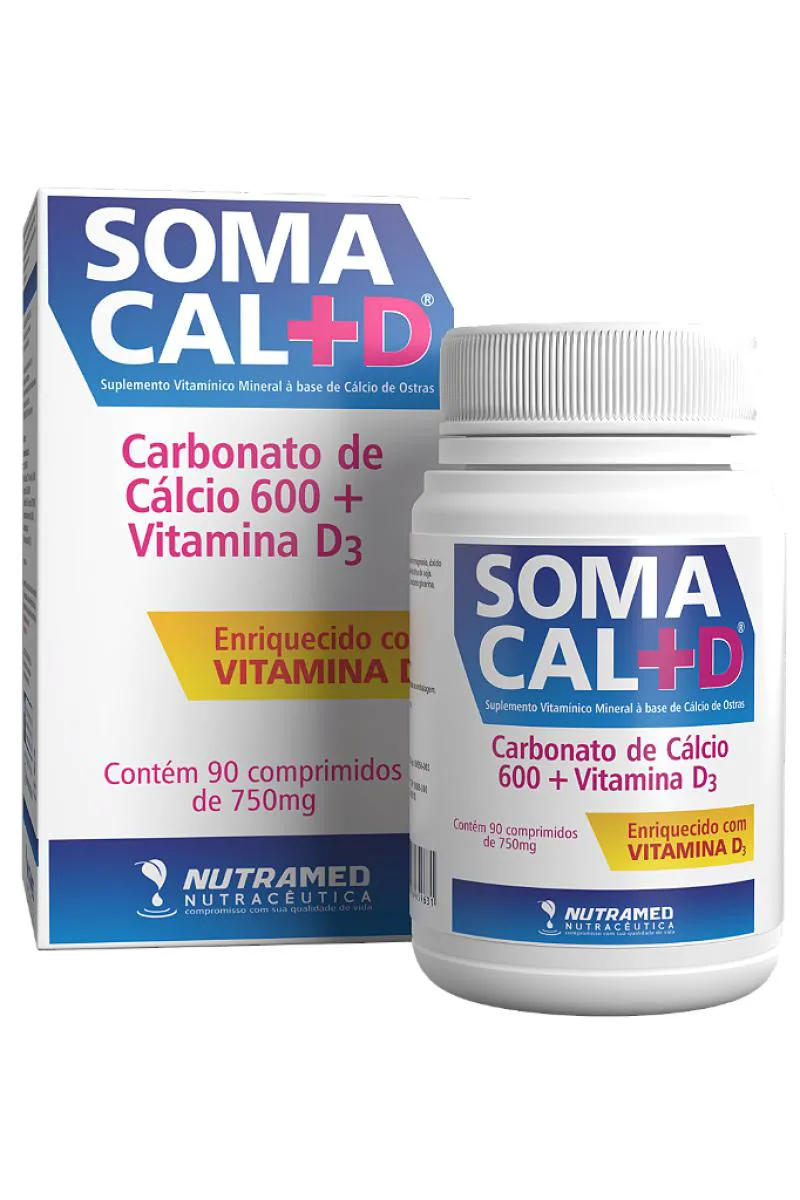 SOMACAL +D (CáLCIO + VITAMINA D3) - 90 COMPRIMIDOS