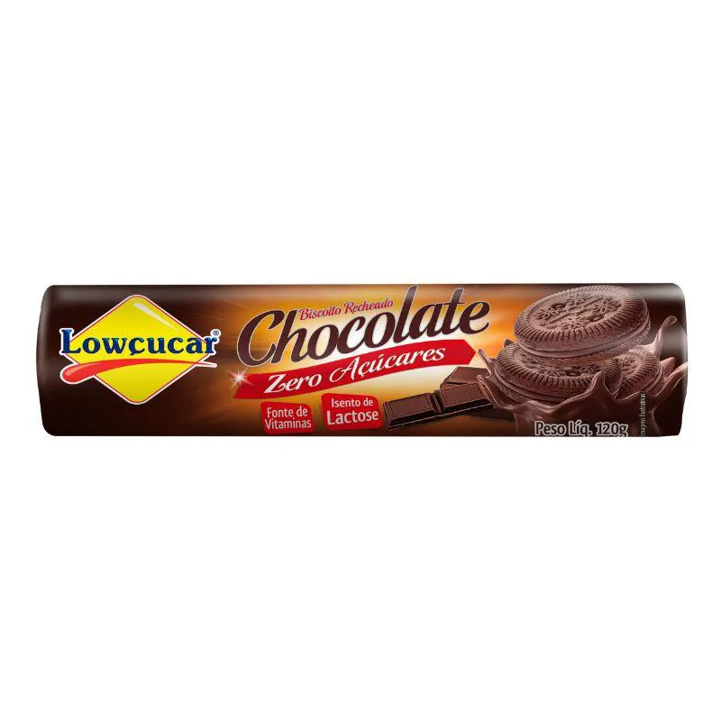 BISCOITO RECHEADO CHOCOLATE LOWçUCAR 120G