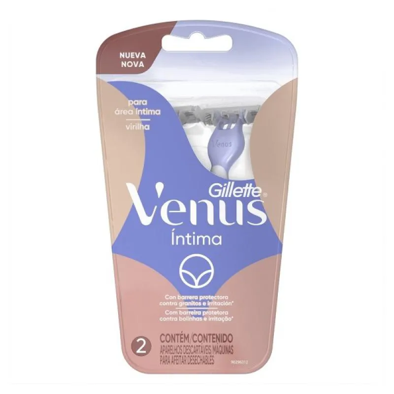 APARELHO DE DEPILAR VENUS ÍNTIMA DESCARTáVEL 2 UNIDADES GILLETTE