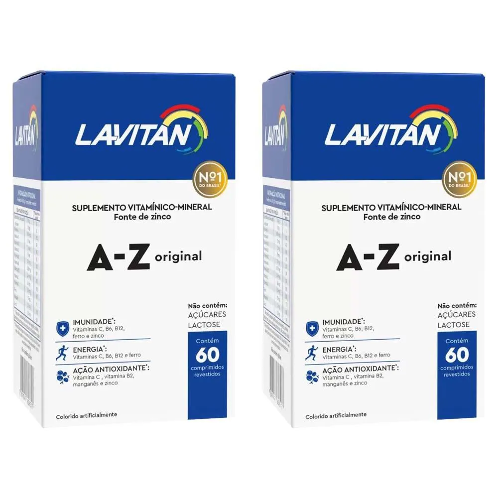KIT 2 SUPLEMENTO LAVITAN A-Z HOMEM 60 CáPSULAS - CIMED