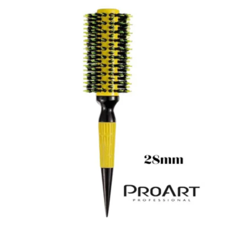 ESCOVA PROFISSIONAL AMARELA PROART DE CERâMICA EXPERT PRO 28MM CERDAS DUPLAS CABO ANTIDESLIZANTE