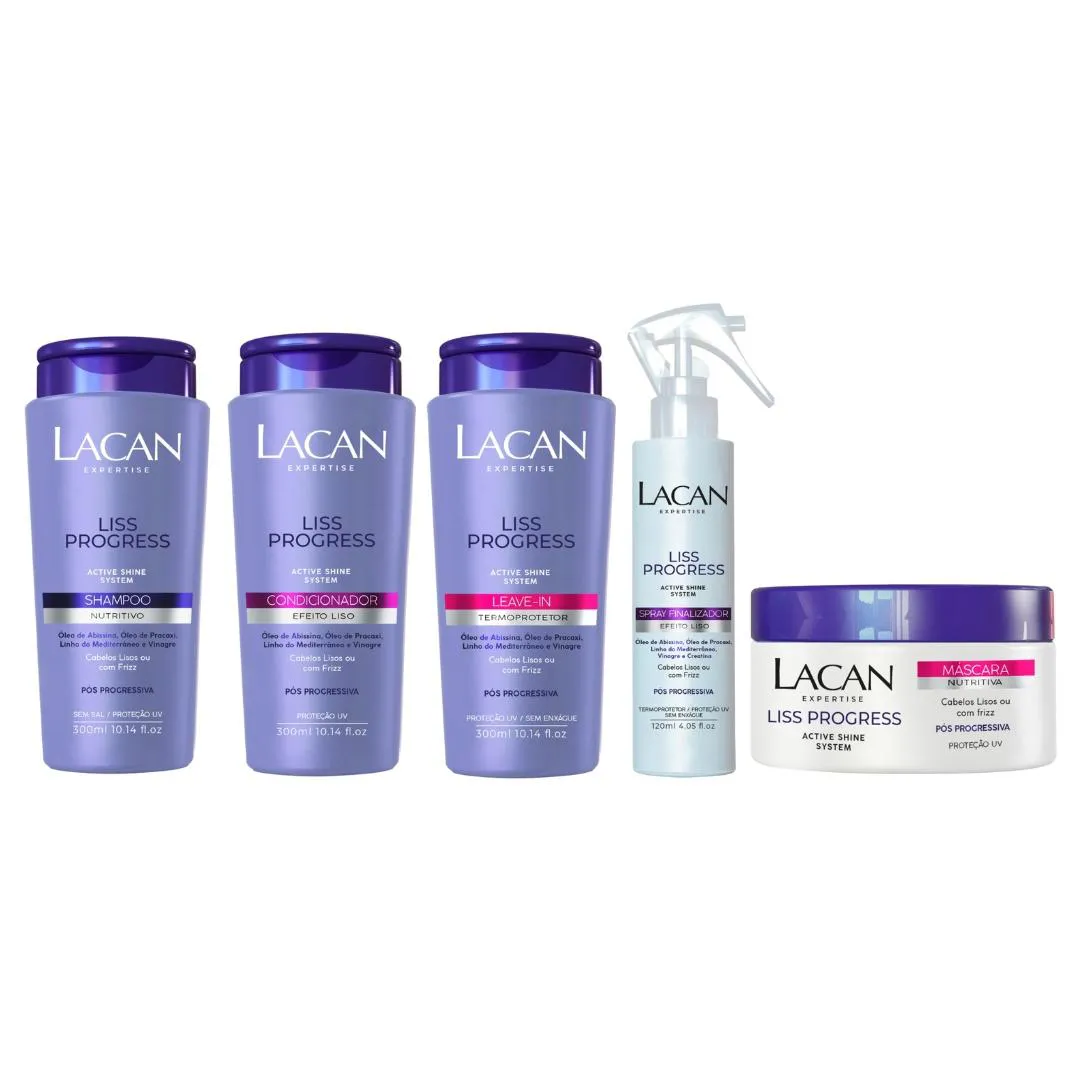 KIT LACAN LISS PROGRESS SHAMPOO COND LEAVE IN SPRAY MASCARA