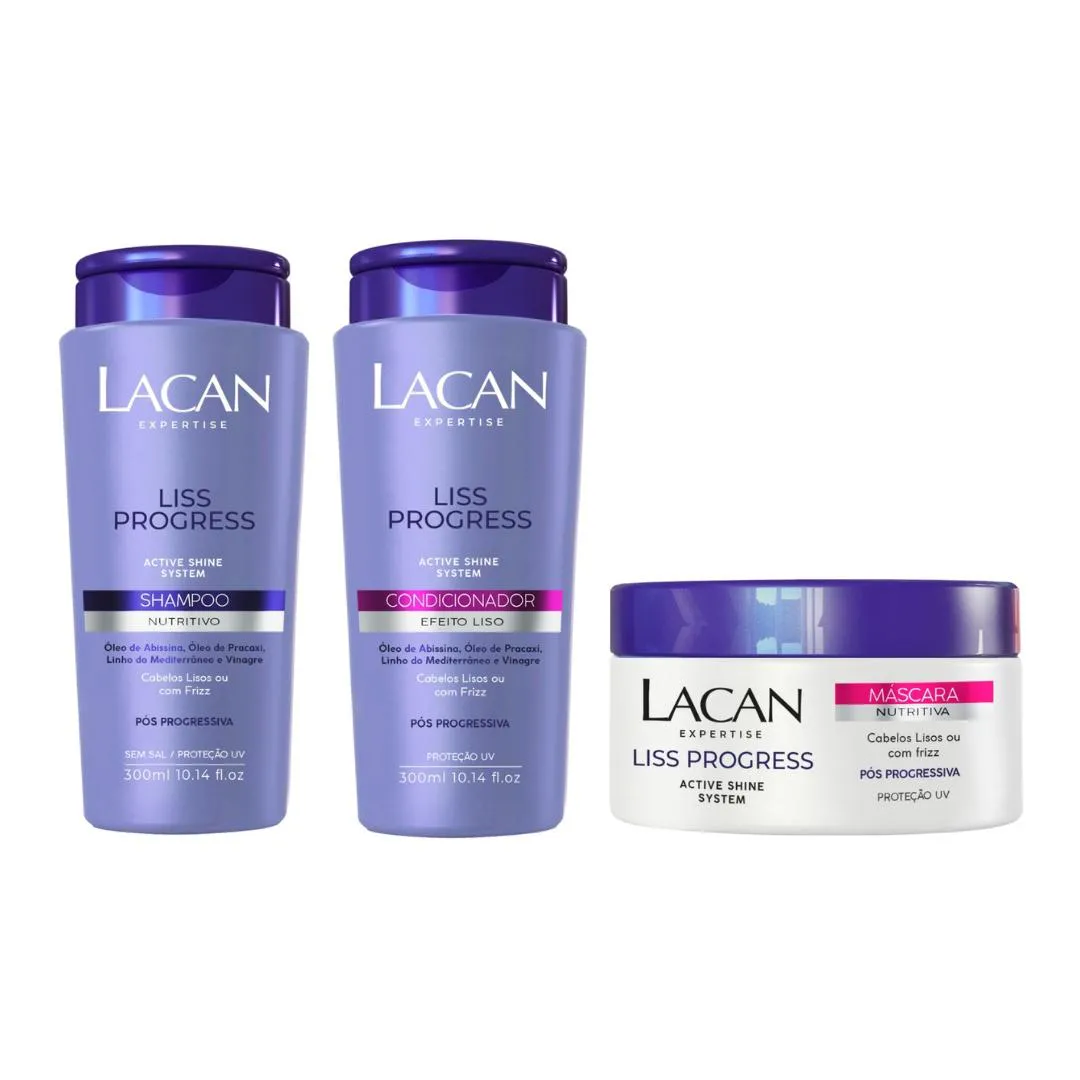 KIT LACAN LISS PROGRESS SHAMPOO CONDICIONADOR MASCARA
