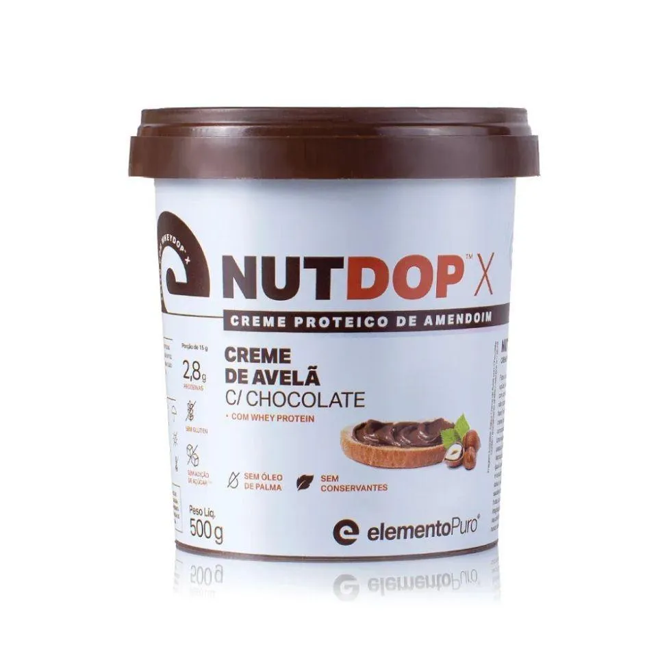 NUTDOP CREME DE AMENDOIM (500G) - SABOR: CREME DE AVELã C/ CHOCOLATE