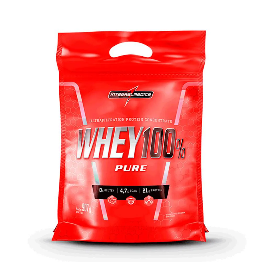WHEY PROTEIN PURE WHEY 100% RF 907GR BAUNILHA INTEGRALMEDICA